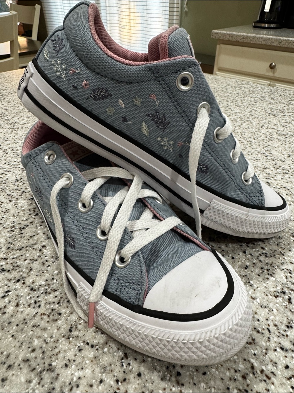 Girls floral embroidered Converse